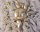 Sun And Stars Metal Wall Hanging 19 Inches  Gold Bronze