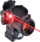 AT3 LEOS Red Dot Sight with Integrated Laser & Riser - 2 MOA Red Dot Scope with
