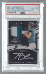2021 PANINI IMMACULATE TREVOR LAWRENCE RC /30 EYE BLACK RPA AUTO PATCH PSA 8