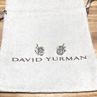 David Yurman Sterling Silver infinity Crossover Stud and Diamonds Earrings