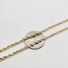 10K Yellow Gold 1.5mm-6.5mm Laser Diamond Cut Rope Chain Necklace 16