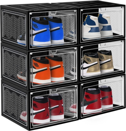 Shoe Boxes Shoe Containers Shoe Organizer for Closet, Shoe Storage Boxes Clear S
