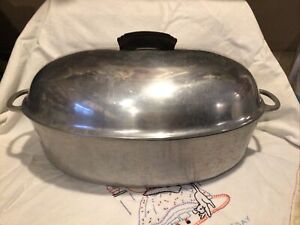 Household Institute Cooking Utensils Vintage Aluminum Oval Roaster Pan w/Lid