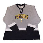 Pittsburgh Penguins NHL Mens Gray Classic Fit Lace-Up Pullover Sweatshirt 2XL