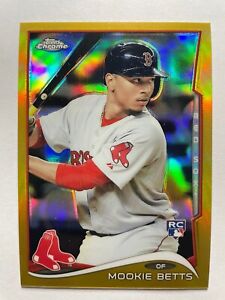 2014 Topps Chrome Update Mookie Betts Gold Refractor RC #d/250