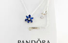 Pandora Sparkling Blue Herbarium Cluster Pendant Necklace # 392387C02- 17.7 inch
