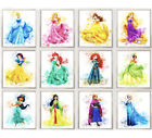 Disney Princess Set Of 12 Prints Pictures Wall Art Poster A4 Girls Bedroom Decor