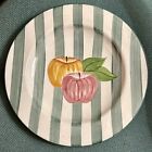 LAURIE GATES Los Angeles Pottery Green APPLE STRIPES Charger Plate 11.5”