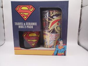 SUPERMAN TRAVEL & CERMAIC MUG 2 PACK