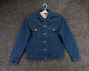 Levi's Denim Jacket Mens Medium Blue Jean Trucker Cotton Hemp Blend Pockets NWT