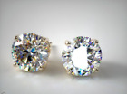 3Ct Round Lab Created Diamond Stud Earrings 14K Yellow Gold Plated 925 Silver