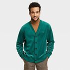 Houston White Adult Velour Cardigan Sweater - Green XL