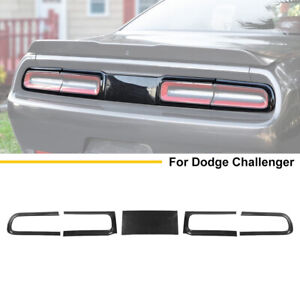 5x Carbon Fiber Rear Taillight Cover Trim Accessories for Dodge Challenger 2015+