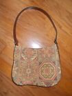 Vintage FOSSIL Fifty four Satchel/Shoulder Bag Boho Purse Leather & Tapestry