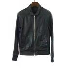 Dior HOMME Zip Up Ribbed Leather Jacket Black 44 Men's