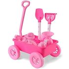 Liberty Imports Pink Princess Beach Wagon Toy Set for Kids with Castle Molds, Sa