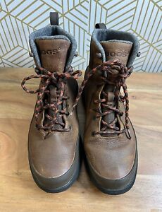 Bogs Ankle Boots Men's Size 8.5 Freedom Tall Brown Leather Waterproof -22 F