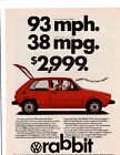 Original Red 1975 VW Rabbit Print Ad ~ Happy days are here again $2,999