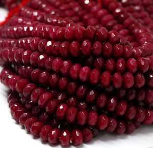AAA 2x4mm Natural Faceted Brazil Red Red Jade Gemstone Rondelle Loose Beads 15