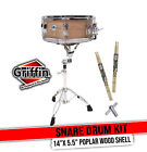 Wood Snare Drum with Stand GRIFFIN - Drumming Set Maple Sticks Practice Package