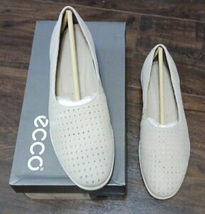Ecco Felicia Women’s Low Slip-On Shoes Wedge Sz 41 EU 10-10.5 US Gravel Leather