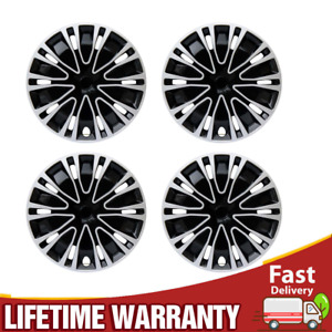 4X 15 Inch Black Wheel Covers Snap On Full Hub Caps Fit For R15 Tire & Steel Rim