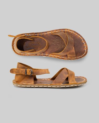 TAN Handmade BAREFOOT Sandals, Leather Minimalist Shoes, Women Leather Barefoot