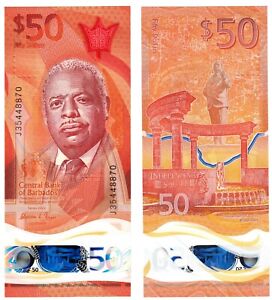 2022 Barbados 50 Dollar Banknote P84 UNC Polymer