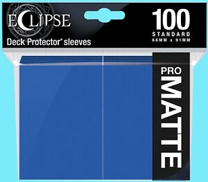 100 ULTRA PRO ECLIPSE MATTE PACIFIC BLUE DECK PROTECTORS Standard Card Sleeves