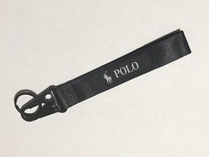 Polo BLACK Keychain Wrist Lanyard with Metal Keyring - FREE SHIPPING