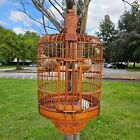 Vintage Hanging Bamboo Birdcage With Brass Hook