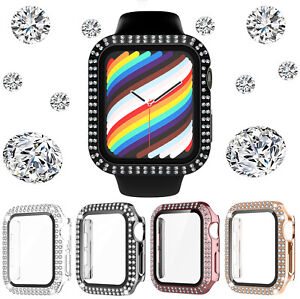 For Apple Watch Bling Case 3/4/5/6/7/8/SE Screen Protector Cover iwatch 41/45mm