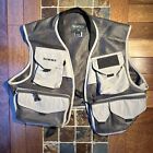 Vintage Simms Guide Fly Fishing Vest Size Large Beige Green Excellent Condition