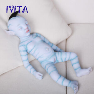 IVITA 20'' Reborn Doll Rooting Hair Silicone Avatar Newborn Baby Girl Toy