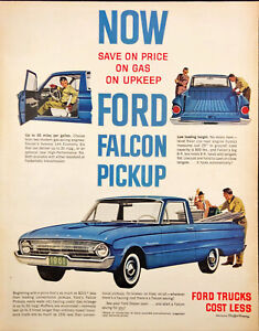 New Listing1961 Ford Falcon Pickup Blue Vintage Print Ad