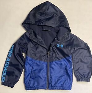 Under Armour Boys Blue Coldgear Fleece Lining w/ Windbreaker Jacket - Size 4