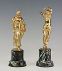Antique Pair Gilt Bronze Sculptures Dancers Jose Dunach ( Spanish/French...