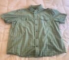 Carhartt Shirt Adult Extra Large XL Green Plaid Button Loose Fit Casual Work Men