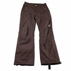 Spyder Snow Pants Women 10 Brown Lined Filled Ski Snowboarding Ankle Zip Bootcut