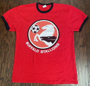 Buffalo Stallions Logo MISL Soccer Tee Shirt Men's Size Large