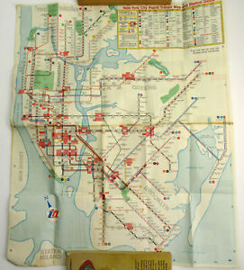 Vintage New York City Subway Map and Guide 1967 NYC Transit Authority