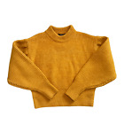 Forever 21 Mustard Yellow Puffed Sleeve Sweater Size S