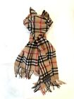 Burberry Vintage Beige Check 100% Cashmere Scarf 55”x12” *See Details*