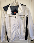mens XS white SPRING FALL JACKET mesh lined HOOD TEEZ TO PLEAZE super cond white
