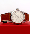 Mens VINTAGE Rolex Oyster Perpetual Date Stainless Steel Silver Dial 34mm Watch