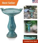 Solar-Powered Ceramic Birdbath with Antique Style - Ideal for Gardens and Patios