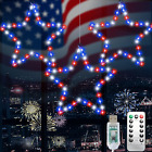 4Th of July Decoration Lights, 3 Pack Red White and Blue Window Lights USB Power