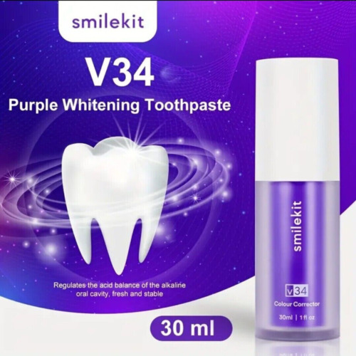 SMILE KIT V34 Color Corrector Tooth Stain Removal, Teeth Whitening Booster Cream