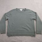 Magaschoni Womens 100% Cashmere Sweater size XL Green Pullover Crewneck Jumper
