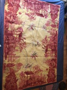 vintage tapestry wall hanging large Victorian Theme Pink Nature 48x71 Inches